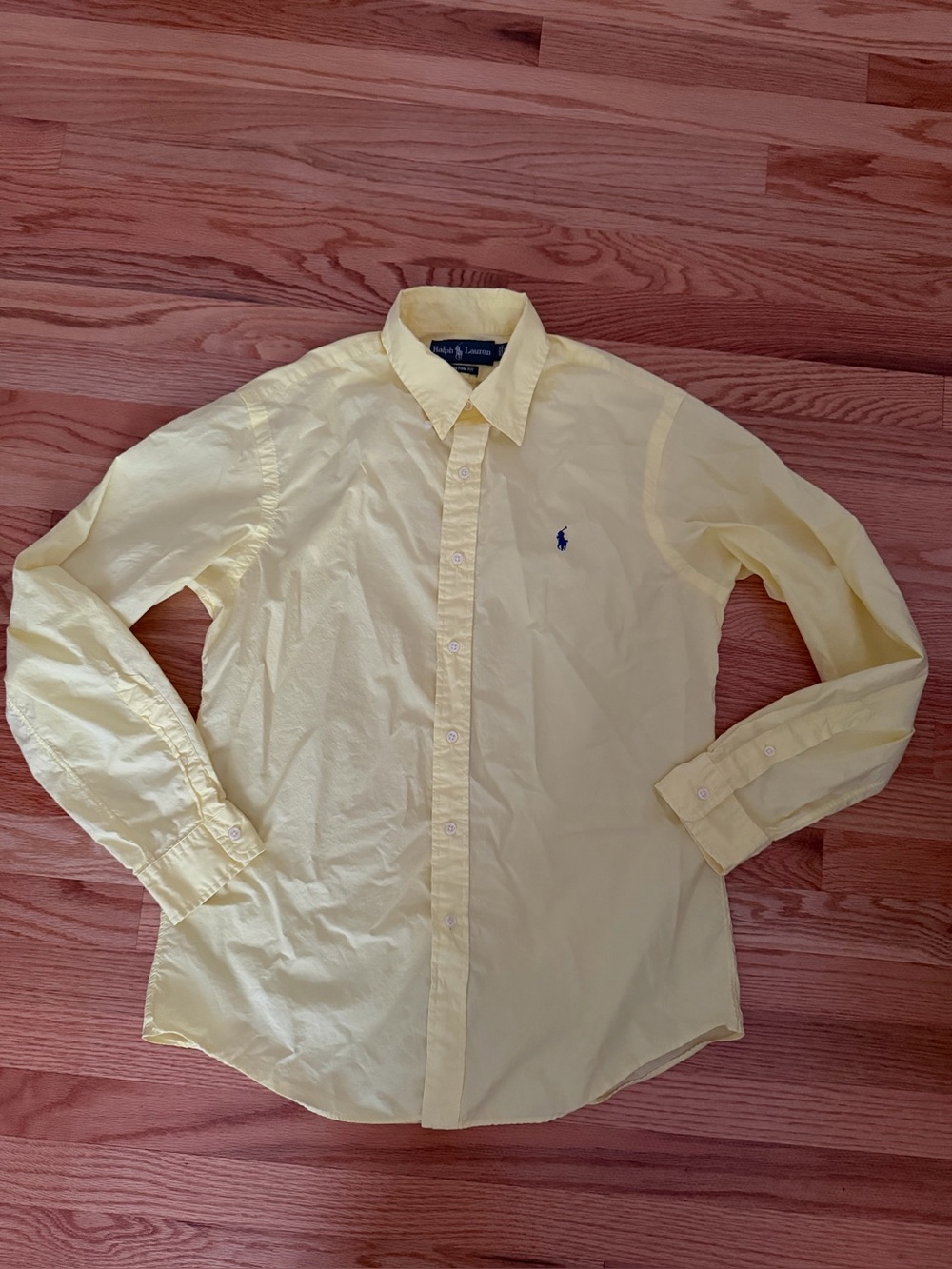 Ralph Lauren Men’s Custom Fit Bright Yellow Button-Down Shirt Size M